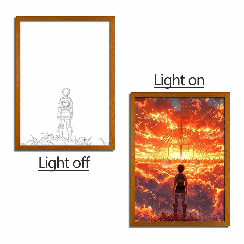 AOT Anime LED Light Painting Photo Frame Wall Art