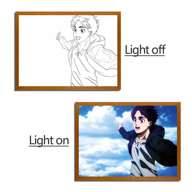 AOT Anime LED Light Painting Photo Frame Wall Art