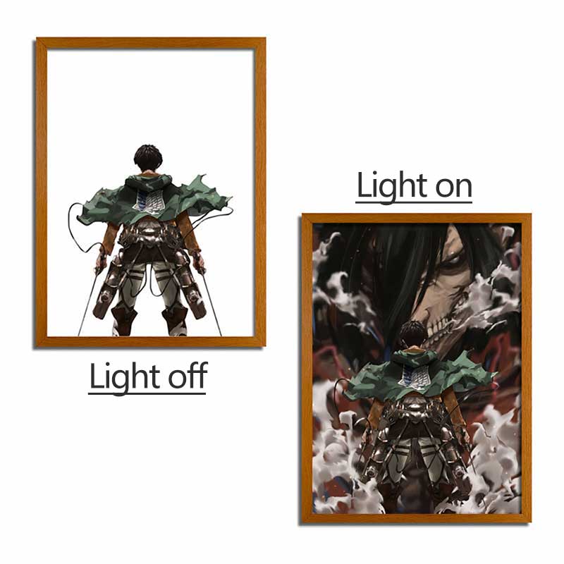 AOT Anime LED Light Painting Photo Frame Wall Art