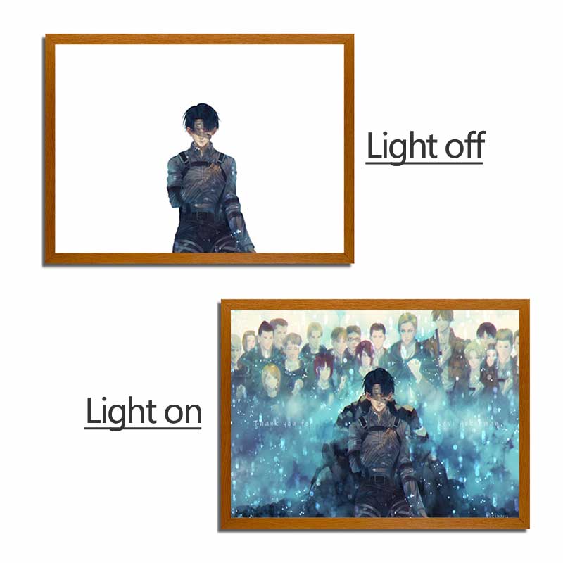 AOT Anime LED Light Painting Photo Frame Wall Art