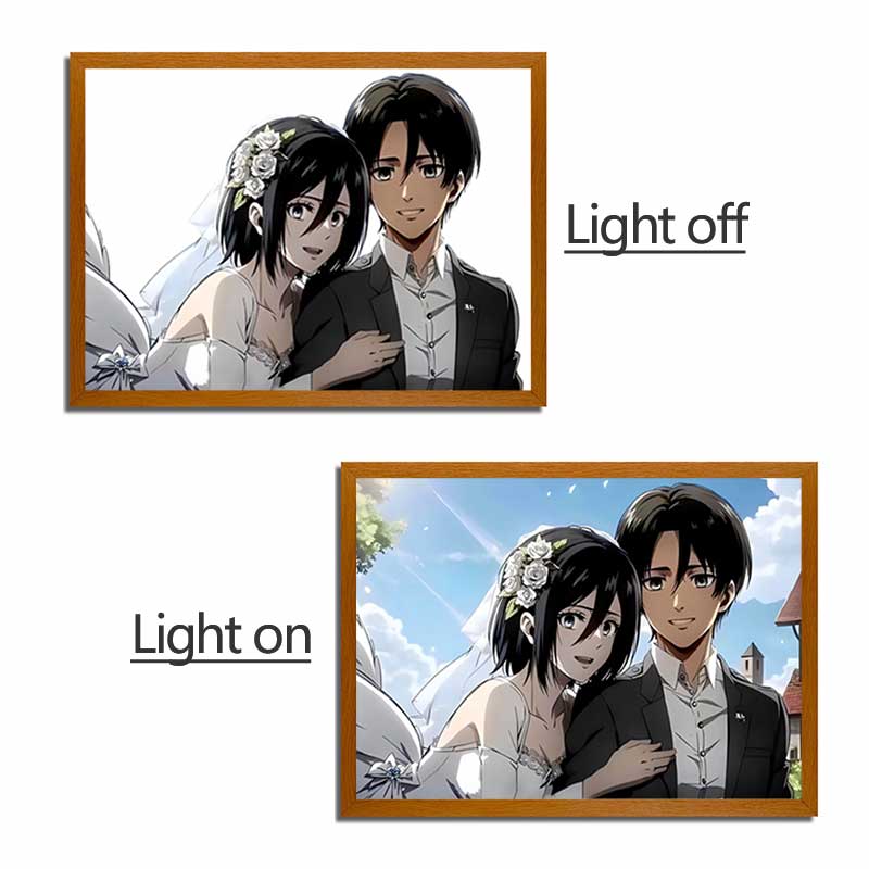 AOT Anime LED Light Painting Photo Frame Wall Art