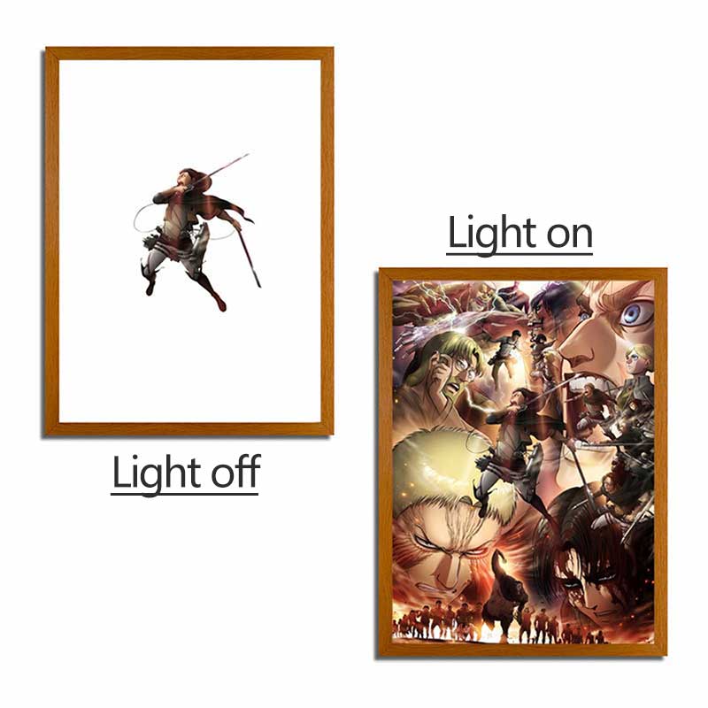 AOT Anime LED Light Painting Photo Frame Wall Art