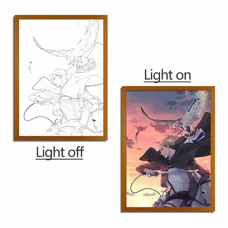 AOT Anime LED Light Painting Photo Frame Wall Art
