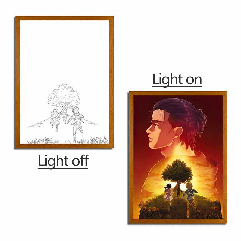 AOT Anime LED Light Painting Photo Frame Wall Art