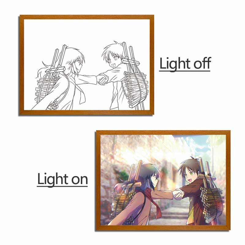 AOT Anime LED Light Painting Photo Frame Wall Art