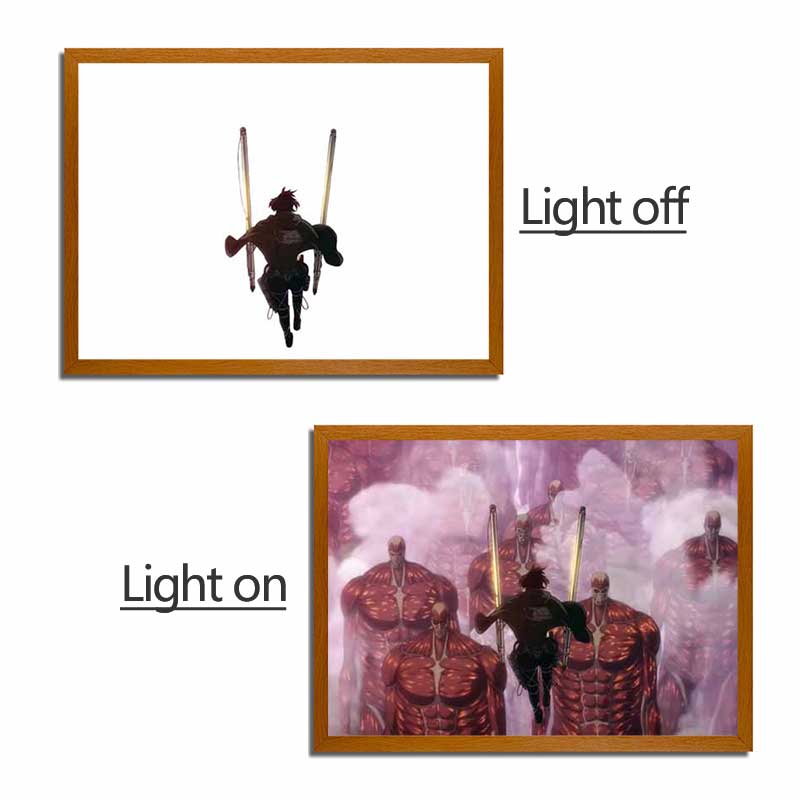 AOT Anime LED Light Painting Photo Frame Wall Art