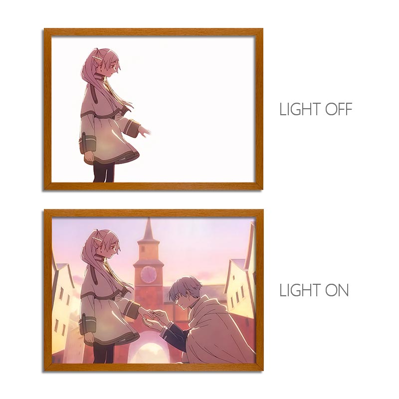 Frieren Anime LED Light Painting Photo Frame Wall Art