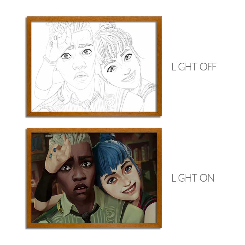 Arcane LED Light Painting Anime Photo Frame Wall Art