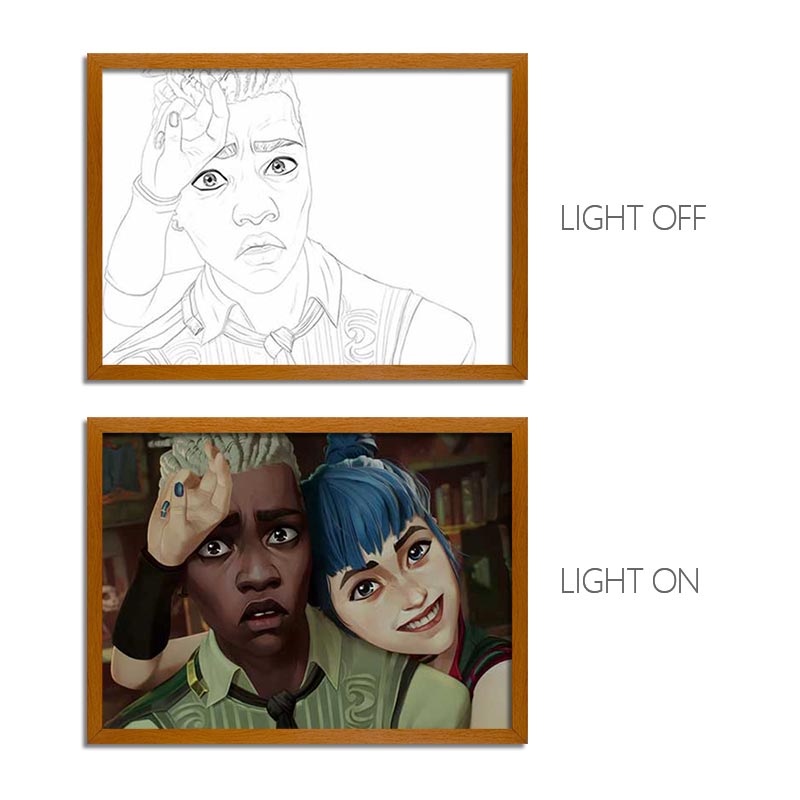 Arcane LED Light Painting Anime Photo Frame Wall Art