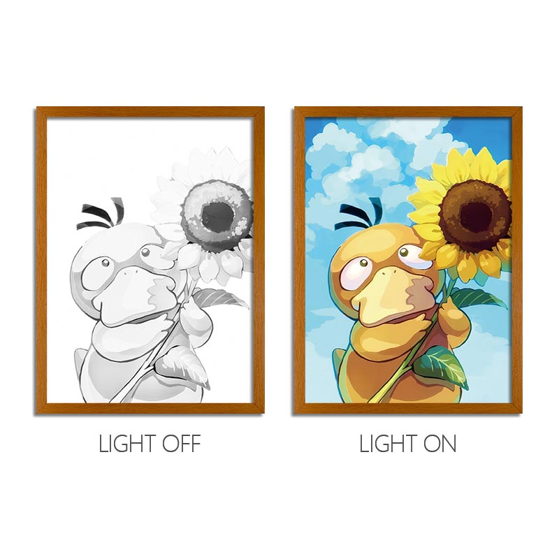 Anime Pokemon LED Light Painting Frame Glowing Wall Art for Fans & Gamers