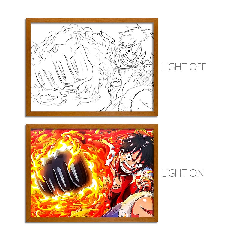 Anime OP Series LED Light Painting Anime Photo Frame Wall Art