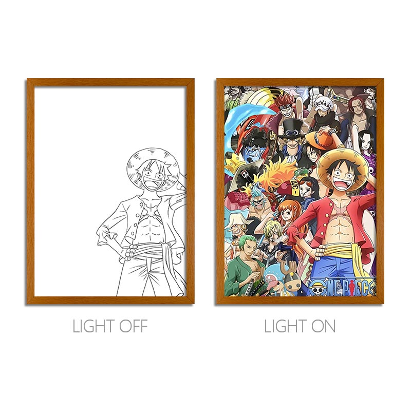Anime OP Series LED Light Painting Anime Photo Frame Wall Art