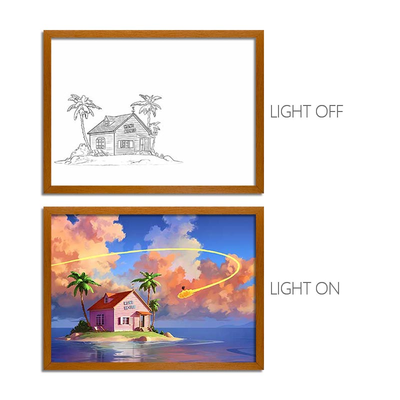 Dragon Ball Anime LED Light Painting Frame – Glowing Wall Art for Fans & Collectors