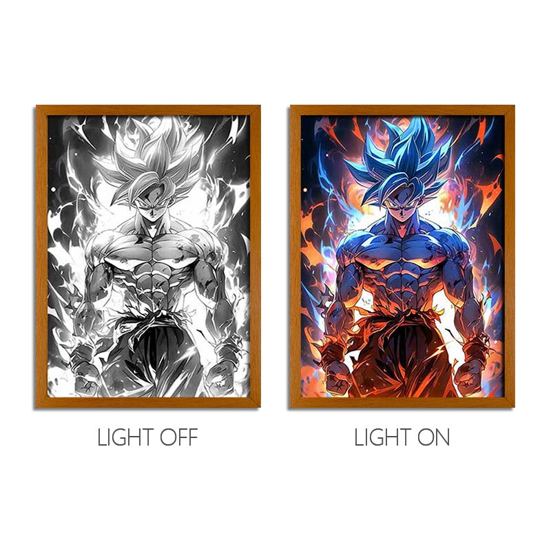 Dragon Ball Anime LED Light Painting Frame – Glowing Wall Art for Fans & Collectors