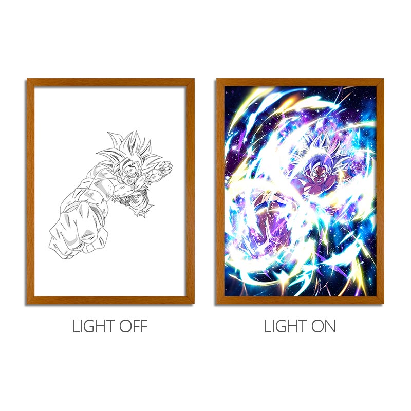 Dragon Ball Anime LED Light Painting Frame – Glowing Wall Art for Fans & Collectors