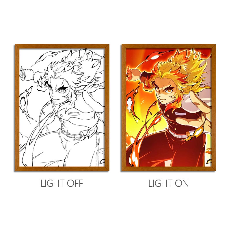 Demon Slayer Anime LED Light Painting Photo Frame Wall Art
