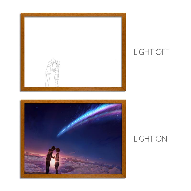 Your Name Anime LED Light Painting Frame – Glowing Wall Art for Fans & Collectors