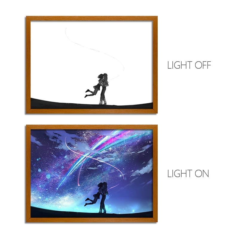 Your Name Anime LED Light Painting Frame – Glowing Wall Art for Fans & Collectors