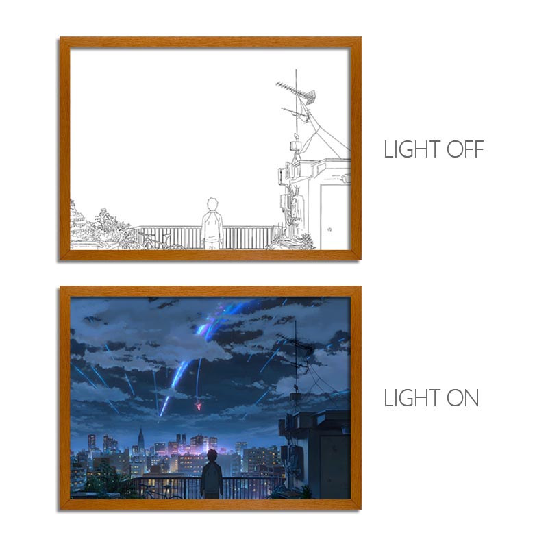 Your Name Anime LED Light Painting Frame – Glowing Wall Art for Fans & Collectors