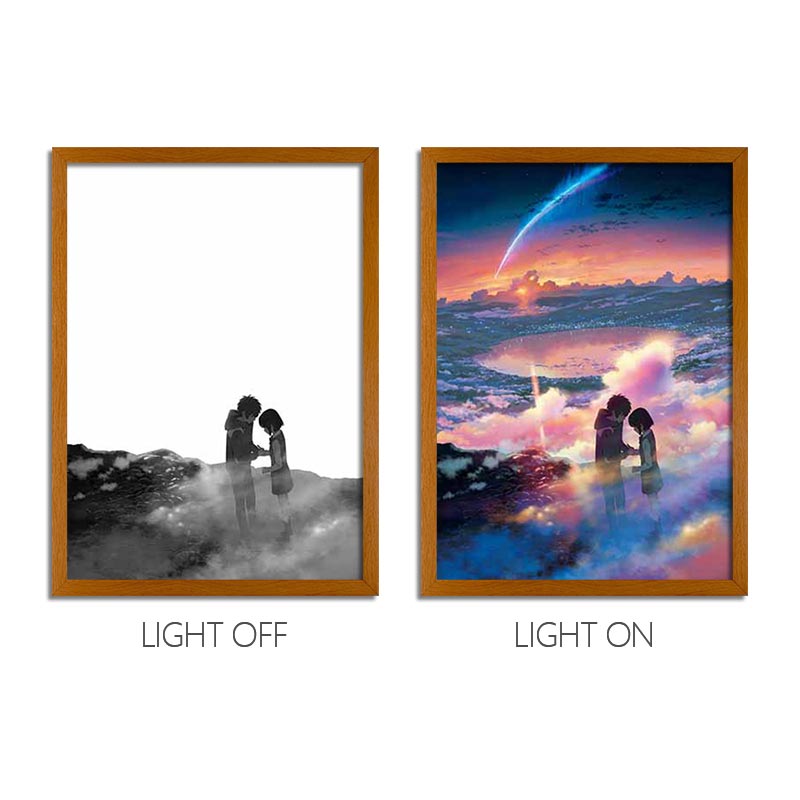 Your Name Anime LED Light Painting Frame – Glowing Wall Art for Fans & Collectors