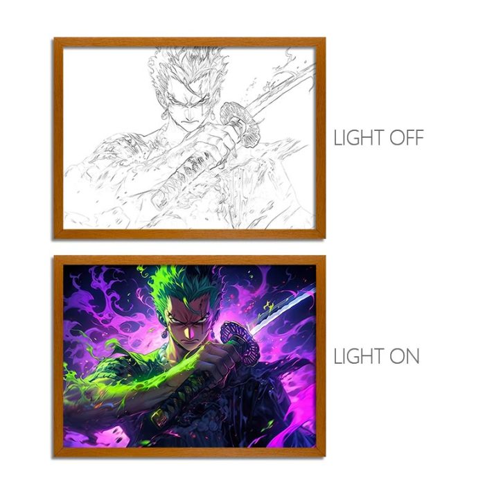 Anime OP Series LED Light Painting Anime Photo Frame Wall Art
