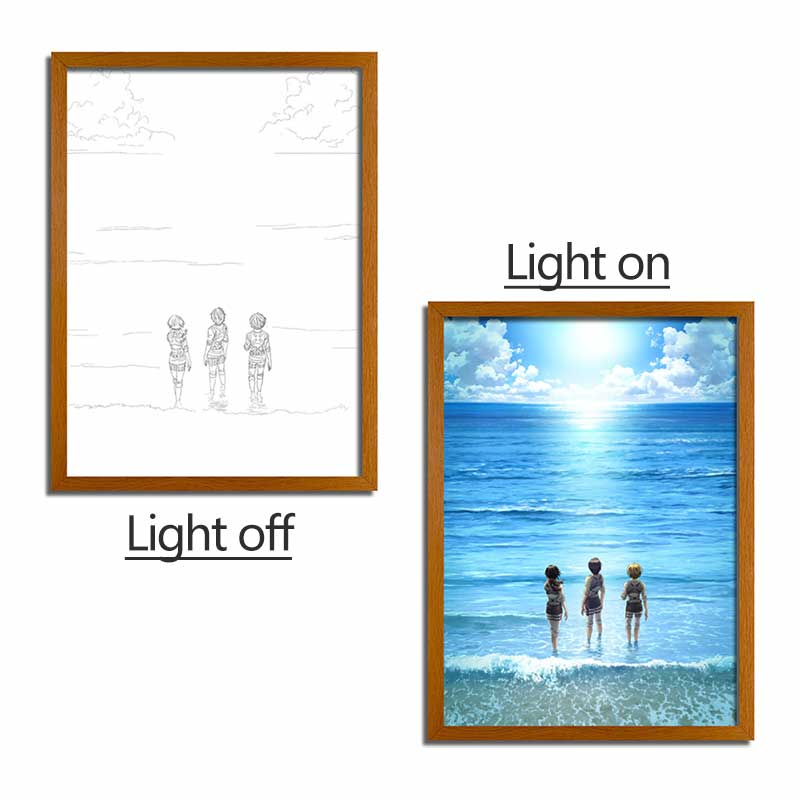 AOT Anime LED Light Painting Photo Frame Wall Art