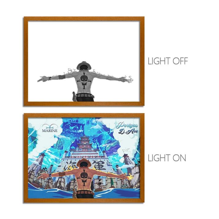 Anime OP Series LED Light Painting Anime Photo Frame Wall Art
