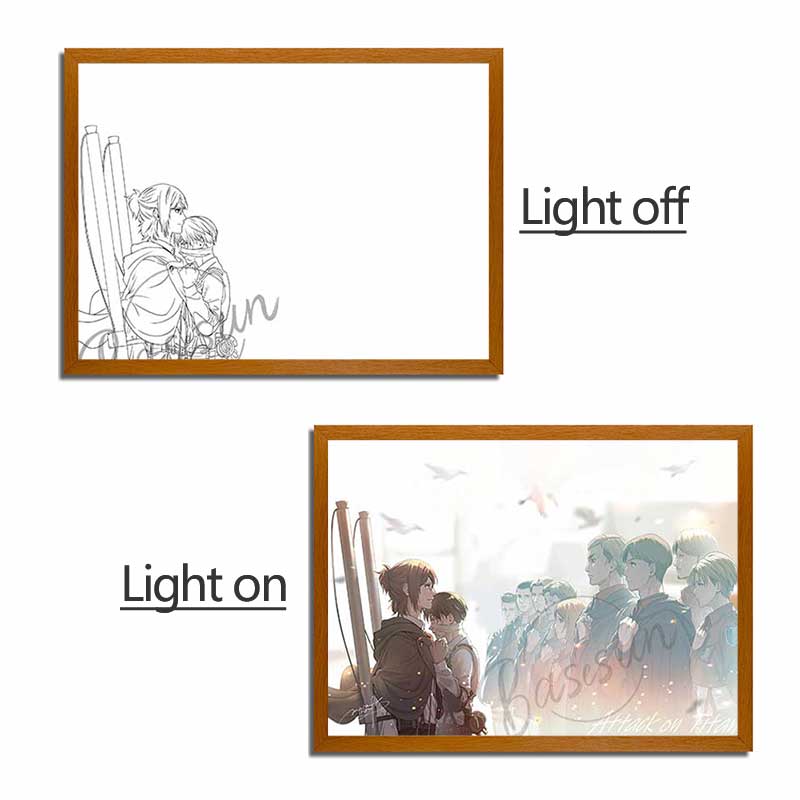 AOT Anime LED Light Painting Photo Frame Wall Art