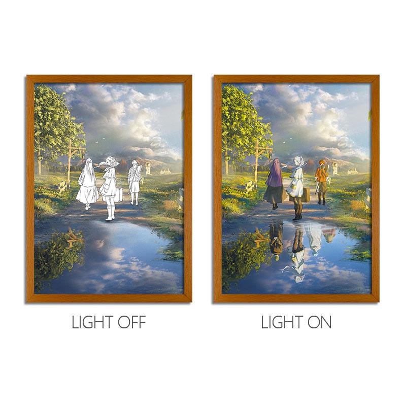 Frieren Anime LED Light Painting Photo Frame Wall Art