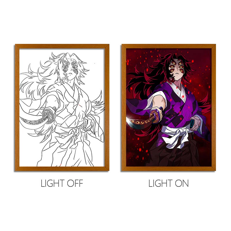 Demon Slayer Anime LED Light Painting Photo Frame Wall Art