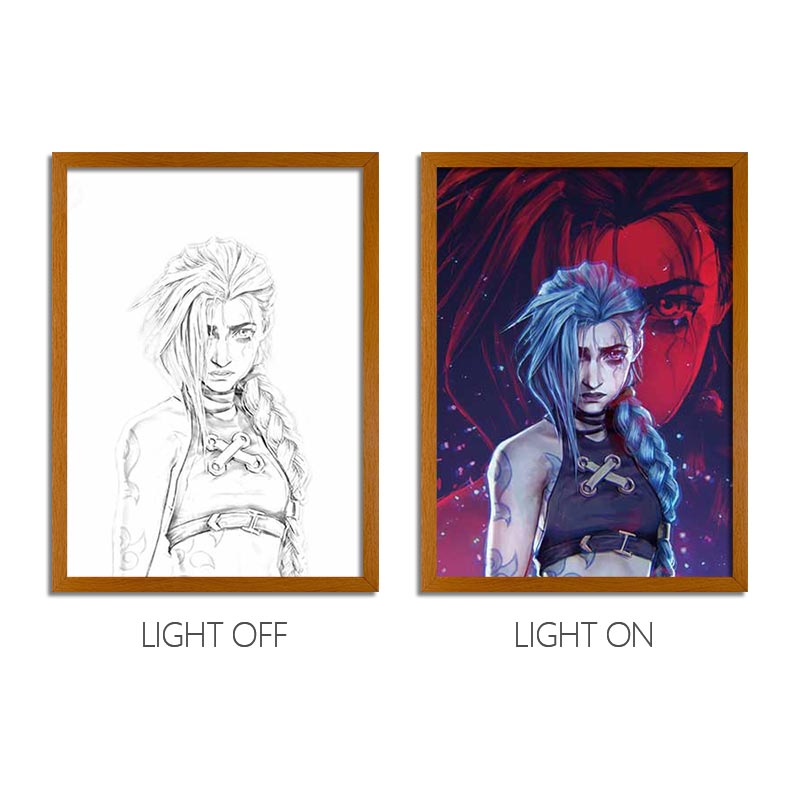 Arcane LED Light Painting Anime Photo Frame Wall Art