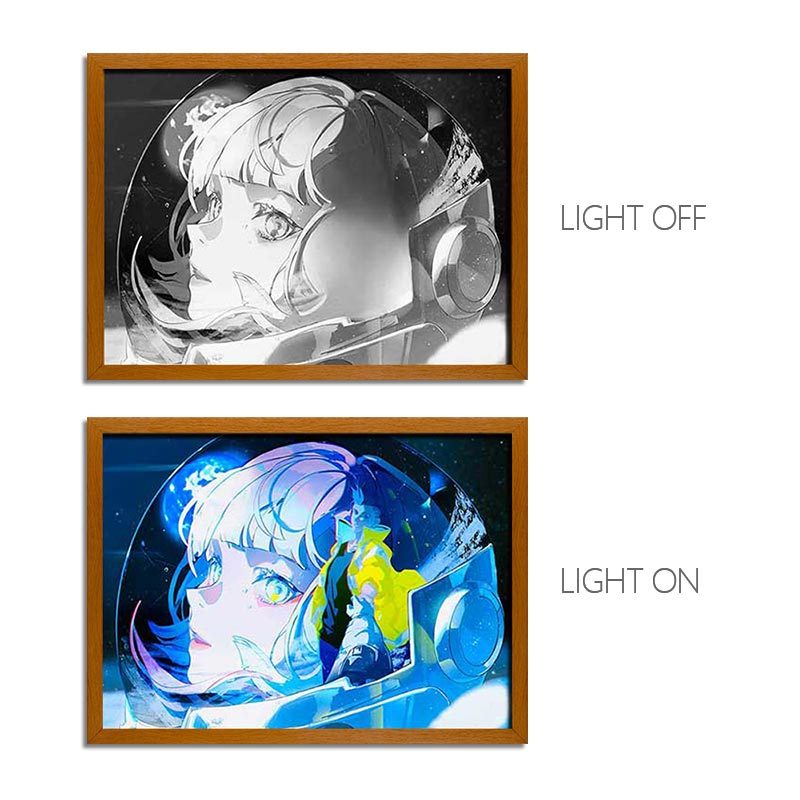 Cyberpunk Anime LED Light Painting Photo Frame Wall Art