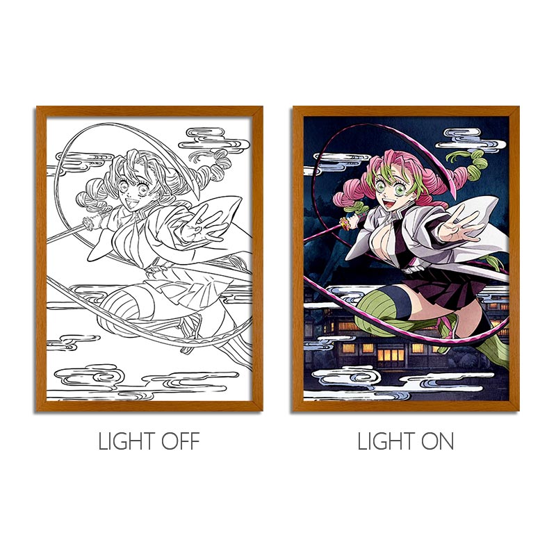 Demon Slayer Anime LED Light Painting Photo Frame Wall Art