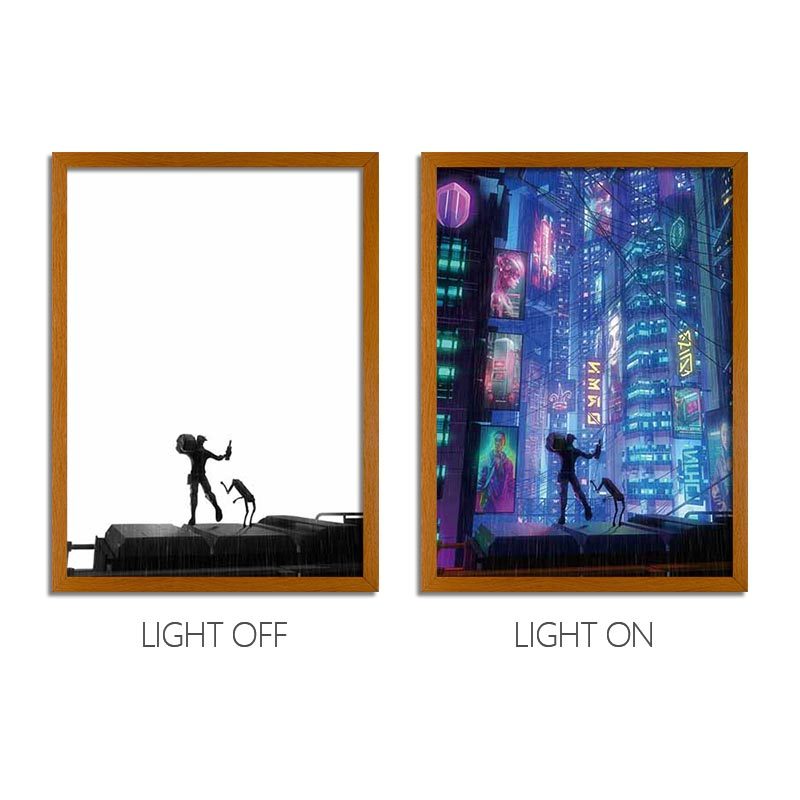 Cyberpunk Anime LED Light Painting Photo Frame Wall Art