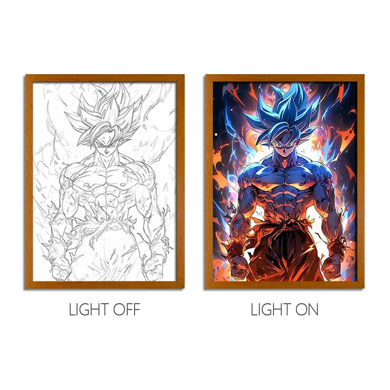 Dragon Ball Anime LED Light Painting Frame – Glowing Wall Art for Fans & Collectors