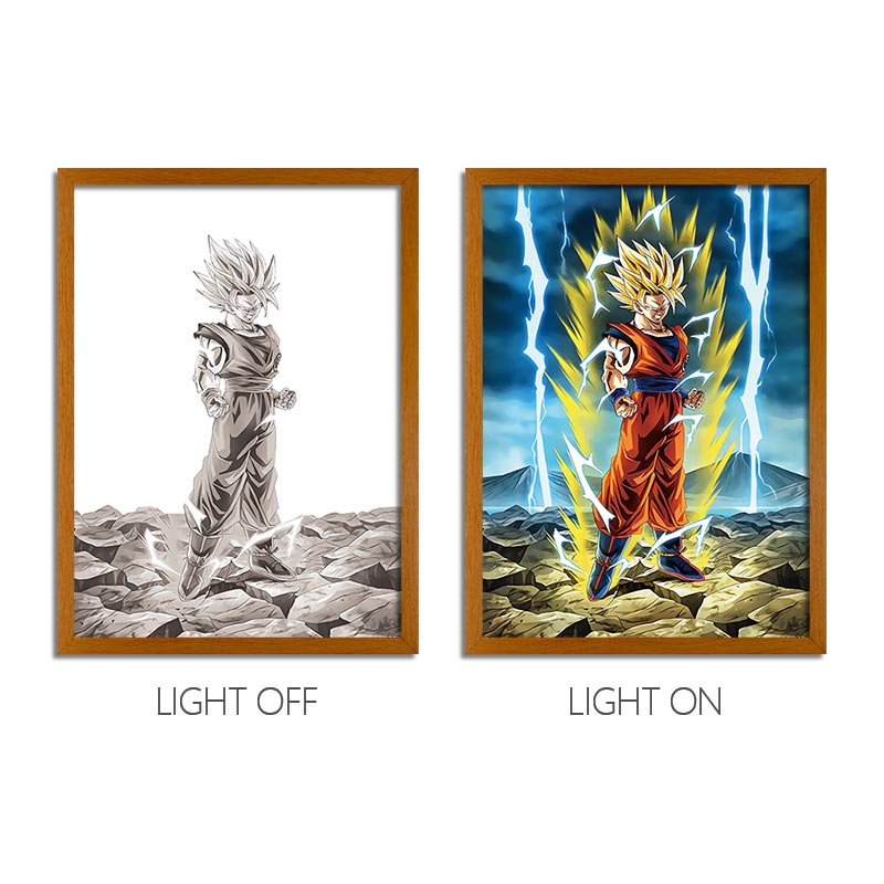Dragon Ball Anime LED Light Painting Frame – Glowing Wall Art for Fans & Collectors