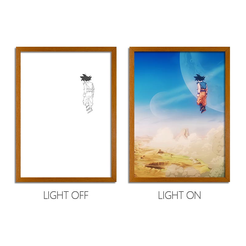 Dragon Ball Anime LED Light Painting Frame – Glowing Wall Art for Fans & Collectors