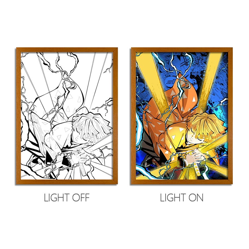 Demon Slayer Anime LED Light Painting Photo Frame Wall Art
