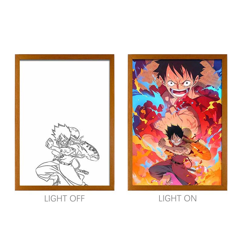 Anime OP Series LED Light Painting Anime Photo Frame Wall Art
