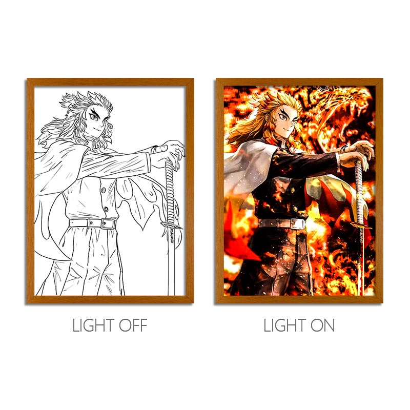 Demon Slayer Anime LED Light Painting Photo Frame Wall Art