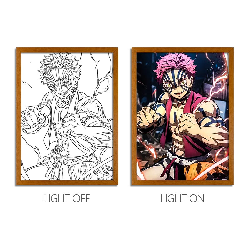 Demon Slayer Anime LED Light Painting Photo Frame Wall Art